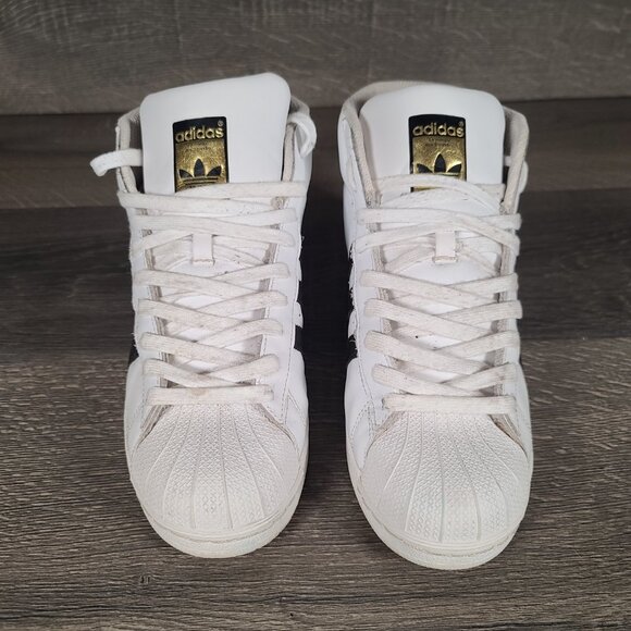 Adidas Pro Model S85956 High Top White/Black Men’s Size 9 - Picture 3 of 11